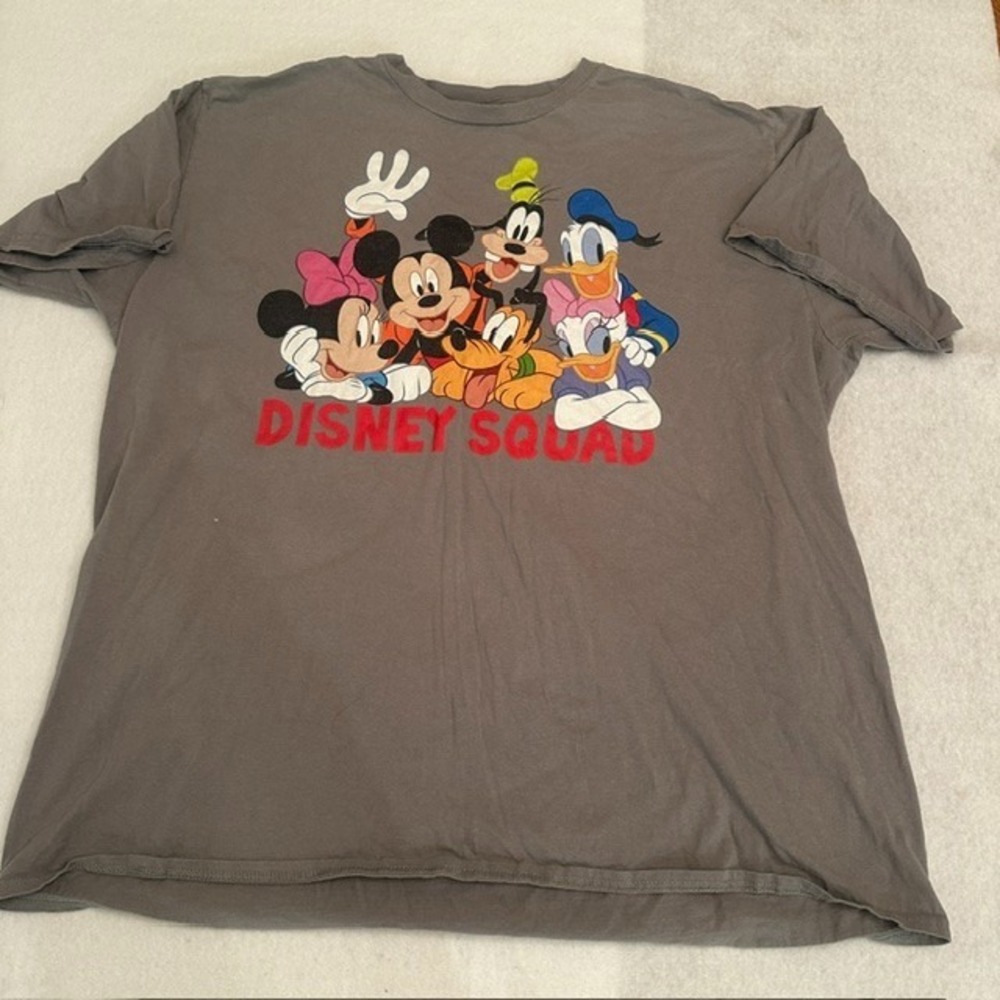 VTG Disney Squad Mickey Minnie Goofy Graphic T Shirt Mens Gray 2XL 90s Retro Y2K
